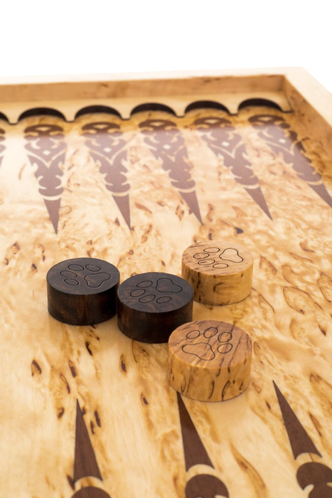 Backgammon from Karelian birch "Lynx" small