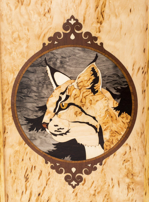 Backgammon from Karelian birch "Lynx" small