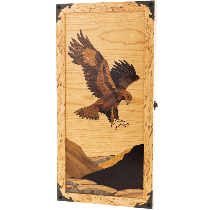 Backgammon from Karelian birch "Eagle"