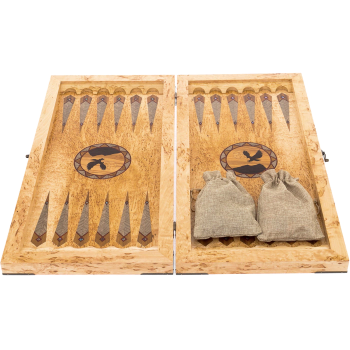 Backgammon from Karelian birch "Eagle"