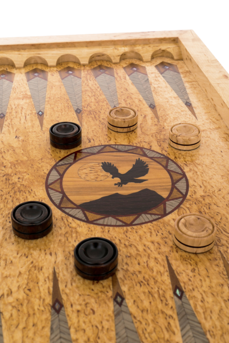 Backgammon from Karelian birch "Eagle"