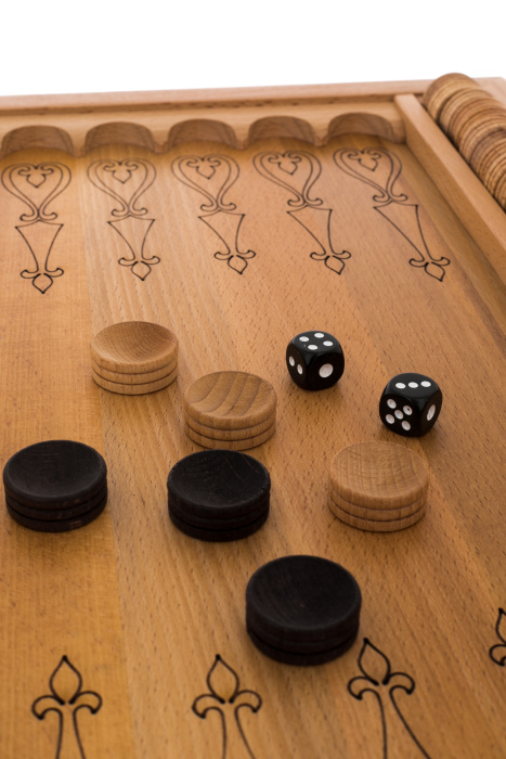 Backgammon from beech "Falconry"