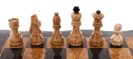 Шахматы из тонированной карельской березы "Фигурные"