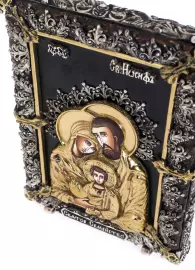 Икона с художественным литьём "Святое семейство" малая