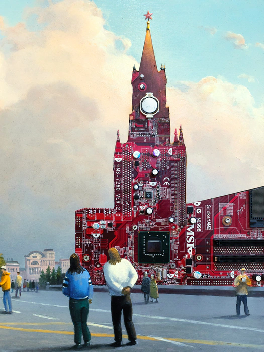Damir Krivenko's painting "Wifi on Red Square"
