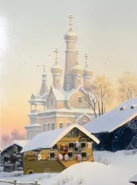Damir Krivenko's painting "Wifi in the village"