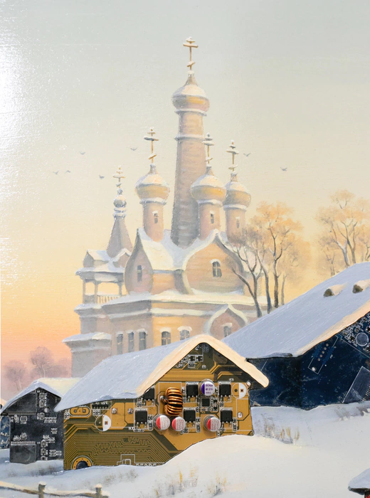 Damir Krivenko's painting "Wifi in the village"