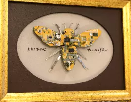 Damir Krivenko's painting "The Bee" in a gold frame
