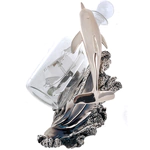 Statuette "Dolphin with a bottle" with silver coating