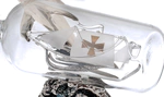 Statuette "Dolphin with a bottle" with silver coating