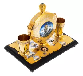 Набор водочный с флягой "Морской" на 2 персоны, 4 персоны, Златоуст