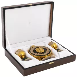 Набор фляга с рюмками "Лев" на 2 персоны, Златоуст