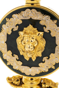 Set of flask with glasses "Lion" for 2 persons, Zlatoust