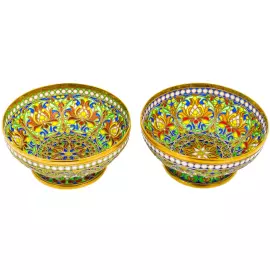 Набор орешниц "Цветочные" с зелеными витражными эмалями