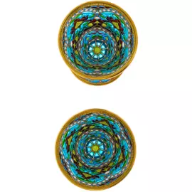 Набор рюмок "Букет" с голубыми витражными эмалями, на 2 персоны