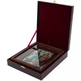 Icon on mother-of-pearl "Saint Boris and Gleb"