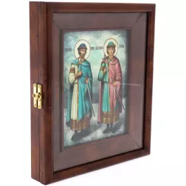 Icon on mother-of-pearl "Saint Boris and Gleb"