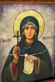 Icon on mother-of-pearl "Saint Anastasia"
