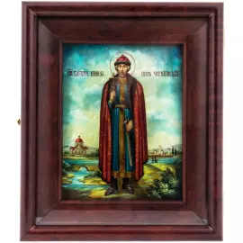 Икона на перламутре "Святой Игорь"