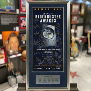 The official poster of the Blockbuster Entertainment Awards ceremony on April 10, 2001 with aftographs