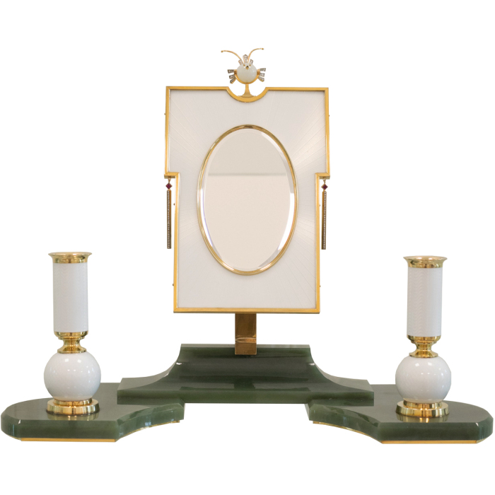 Эксклюзивный женский настольный набор "Зеркало" из нефрита