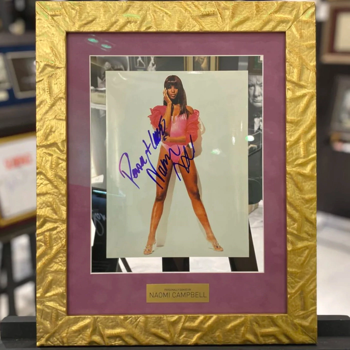 Autographed photo of supermodel and actress Naomi Campbell