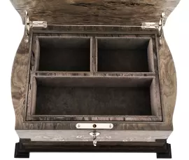 Шкатулка для украшений "Дамская" из карельской березы и янтаря