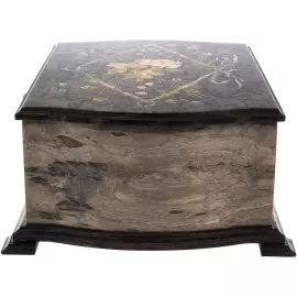 Шкатулка для украшений "Дамская" из карельской березы и янтаря