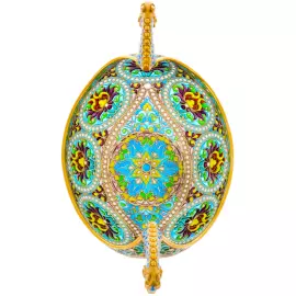 Bratina "Horse" with blue stained glass enamels