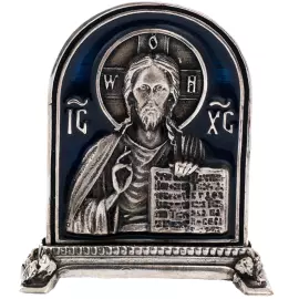 Икона с художественным литьем "Господь Вседержитель" с эмалью