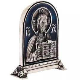 Икона с художественным литьем "Господь Вседержитель" с эмалью