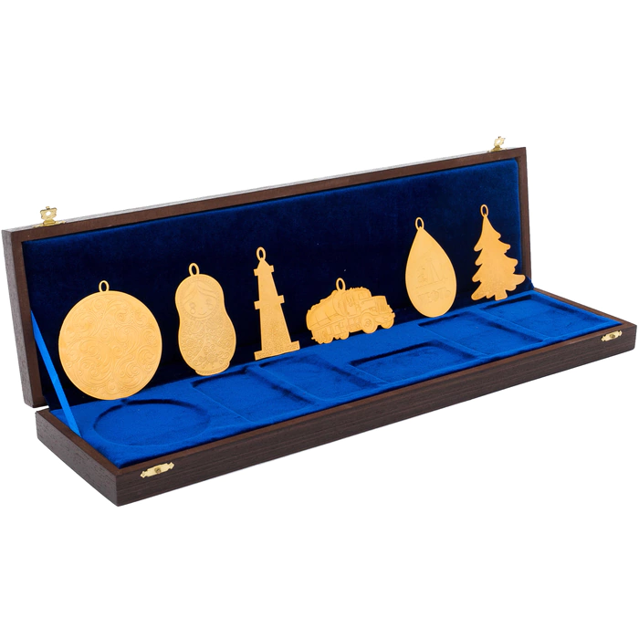 Set of Christmas tree toys "Neftyanik" 6 pcs, Zlatoust