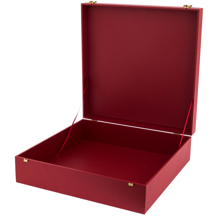 Коробка подарочная с фурнитурой 52х42х10см красная