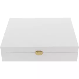 Коробка подарочная с фурнитурой 34х28х8см белая