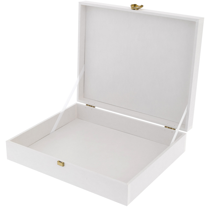 Коробка подарочная с фурнитурой 34х28х8см белая