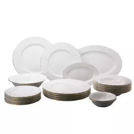 Столовый сервиз "Нега" Золотая лента 24 предмета, на 6 персон