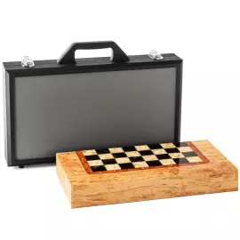 Chess made of Karelian birch and amber "Amber" mini