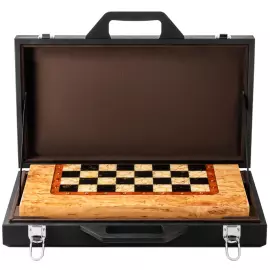 Chess made of Karelian birch and amber "Amber" mini