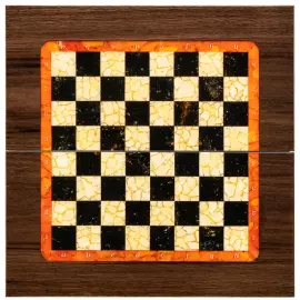 Шахматы из мореного дуба и янтаря "Янтарные" мини