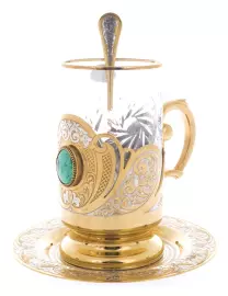 Чайный набор с малахитом, Златоуст