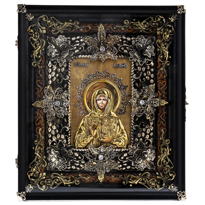 Icon with artistic casting of bronze "Matrona Moskovskaya"
