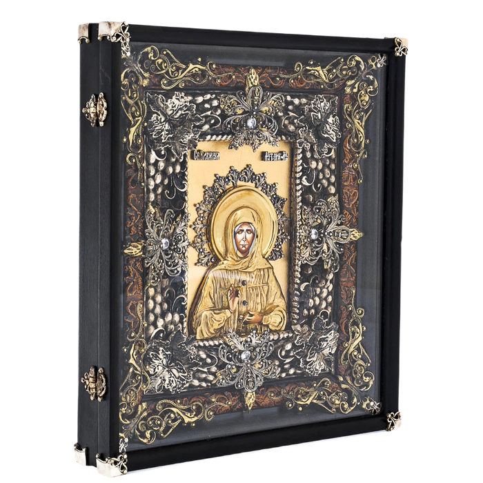 Icon with artistic casting of bronze "Matrona Moskovskaya"
