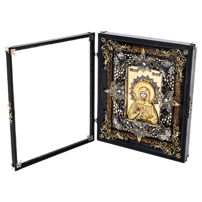Icon with artistic casting of bronze "Matrona Moskovskaya"