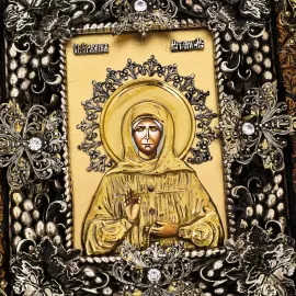 Икона с художественным литьём "Матрона Московская"