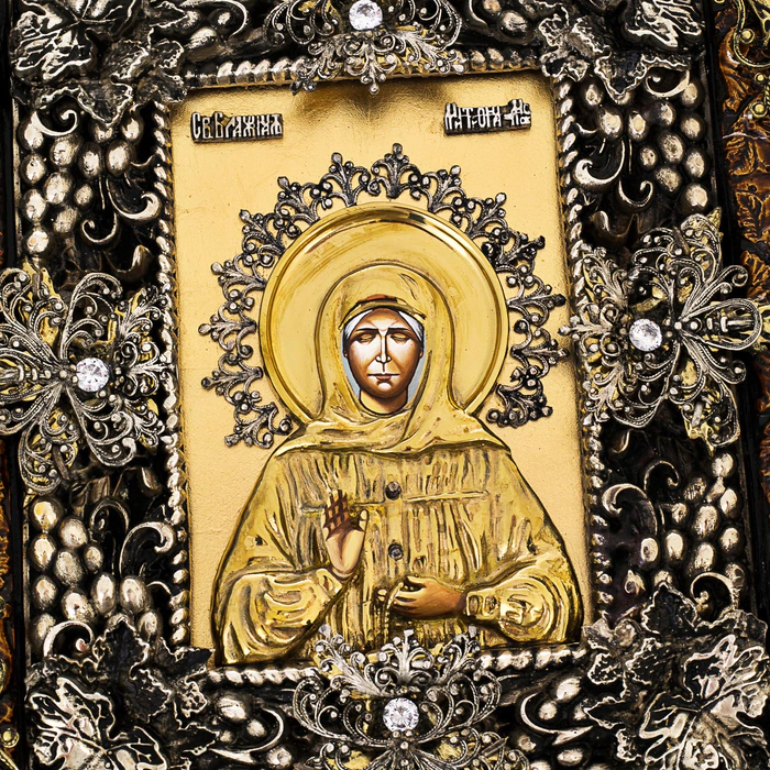 Icon with artistic casting of bronze "Matrona Moskovskaya"