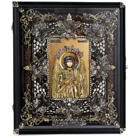 Icon with artistic casting of bronze "Guardian Angel"