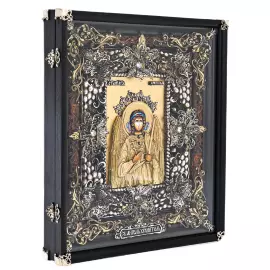 Icon with artistic casting of bronze "Guardian Angel"