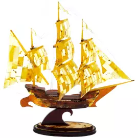 The model of the ship made of amber "Corvette"