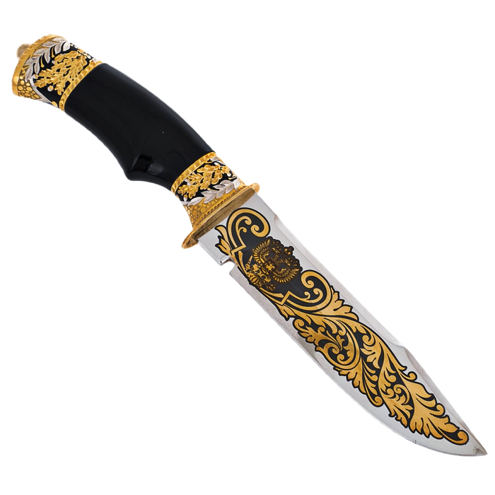Knife with a Tricolor Zlatoust overlay