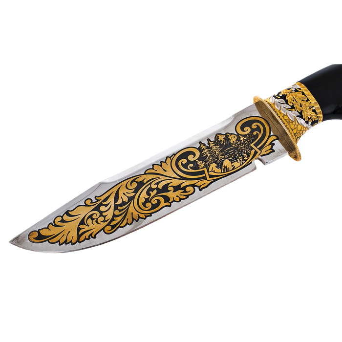 Knife with a Tricolor Zlatoust overlay